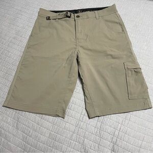 PrAna Men's Stretch Zion Shorts Belted Cargo Pocket Nylon Hiking Casual Size S
